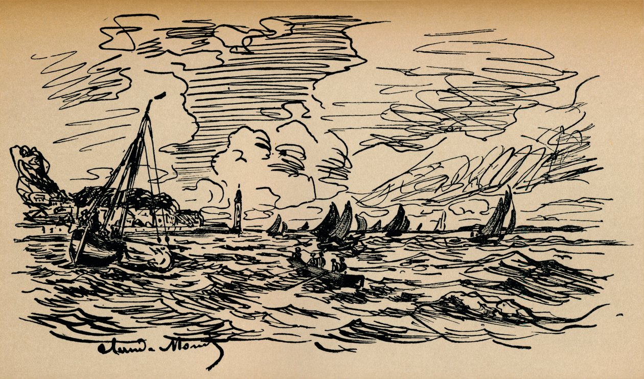 مصب نهر السين في هونفلور ، c1865 بواسطة كلود مونيه
