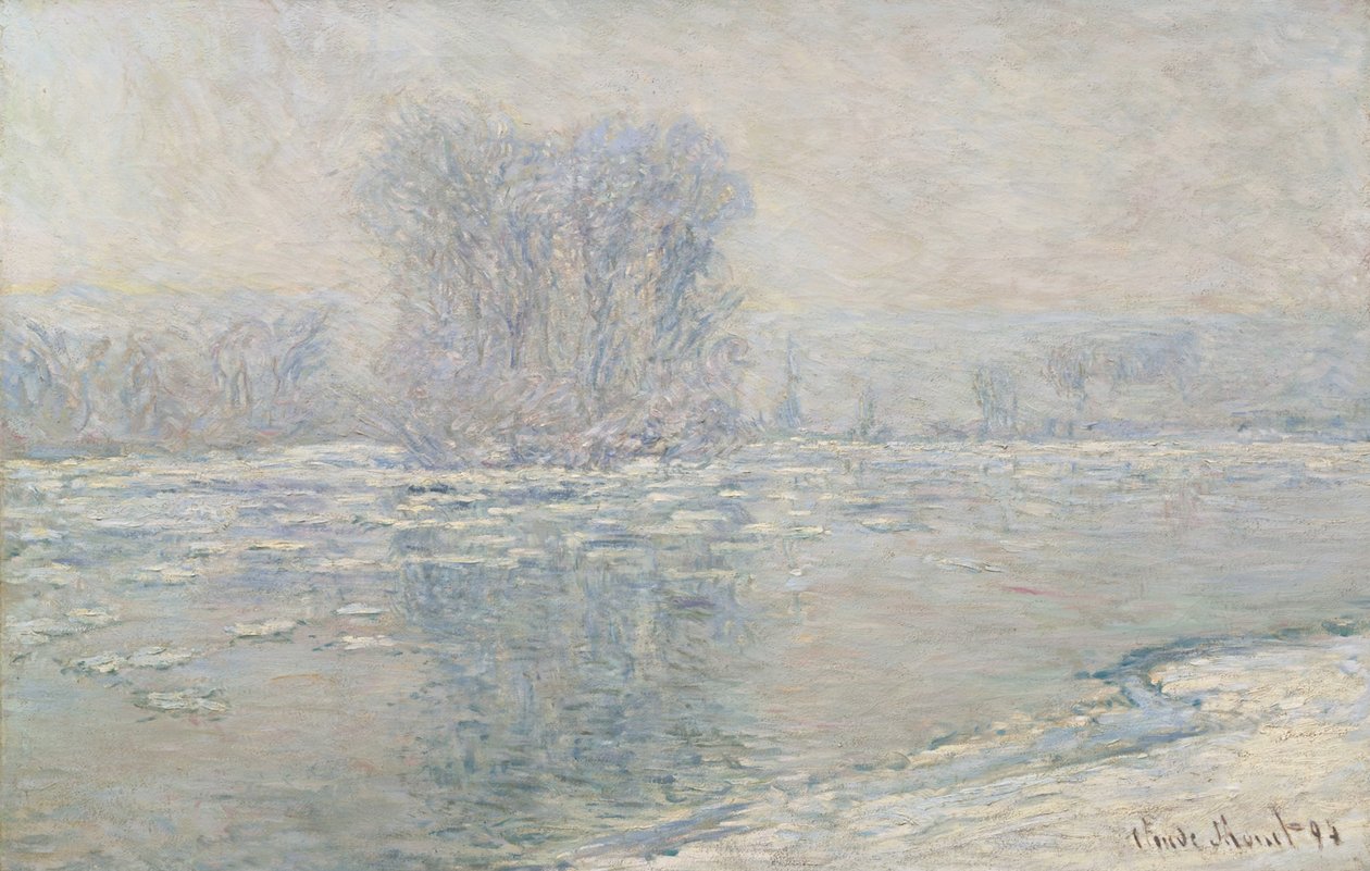 ثلج ، تأثير أبيض مكعبات ثلج ، تأثير أبيض ، 1893 بواسطة كلود مونيه