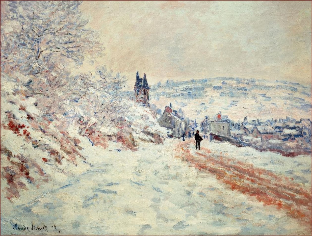 La Route de Vetheuil، Effet de Neige (Die Straße nach Vethe بواسطة كلود مونيه