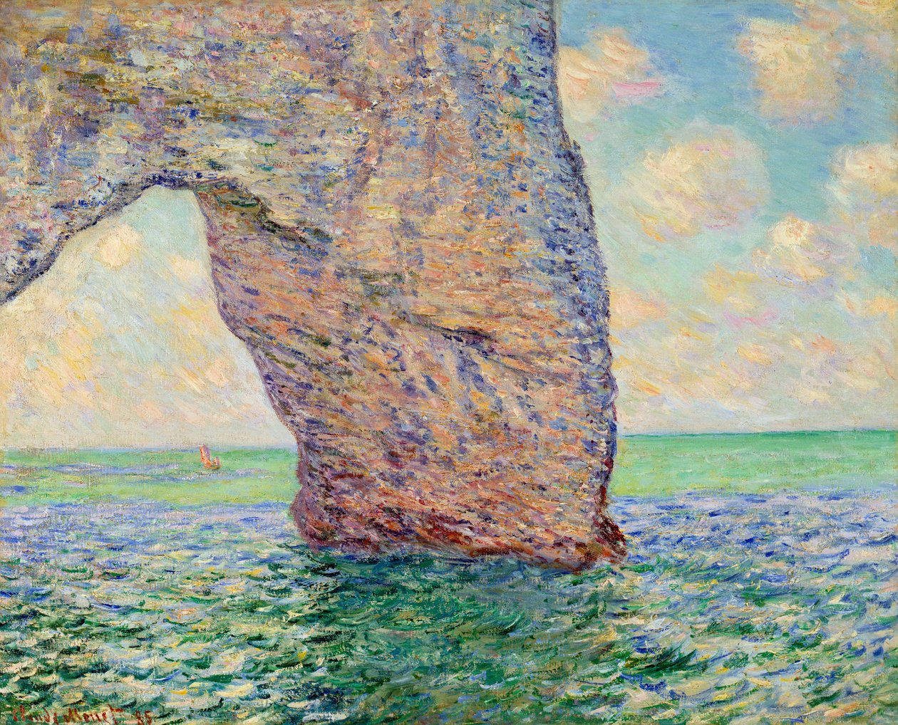 La manneporte à Etretat لوحة لكلود مونيه (1840-1926) 1885 خافت. 0،65x0،81 m مجموعة خاصة - الجرف في Etretat (La Manneporte) - لوحة لكلود مونيه (1840-1926) ، زيت على قماش (65 × 81 سم) بواسطة كلود مونيه