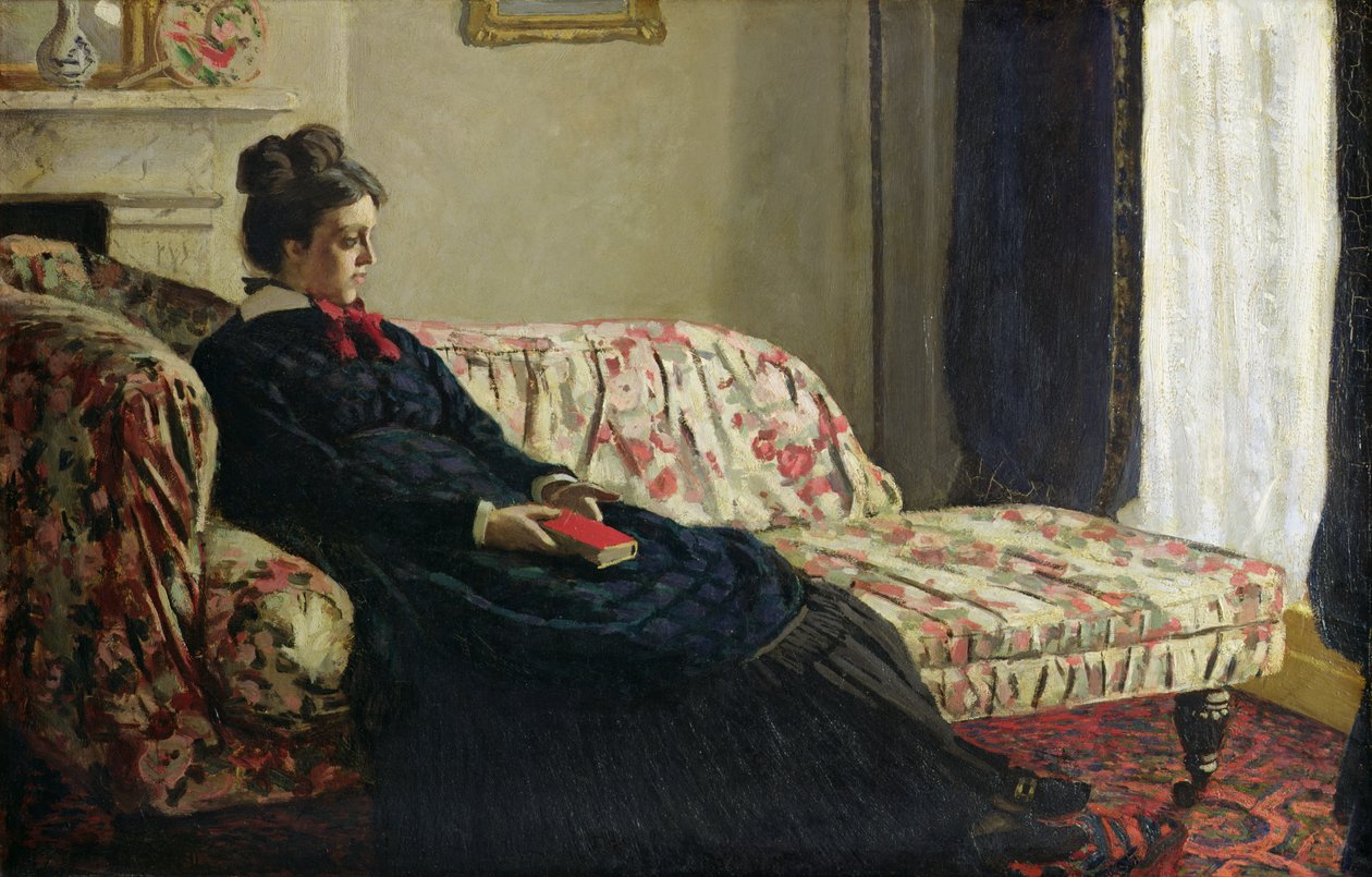 التأمل ، أو مدام مونيه على الأريكة ، حوالي 1871 (زيت على قماش) بواسطة كلود مونيه