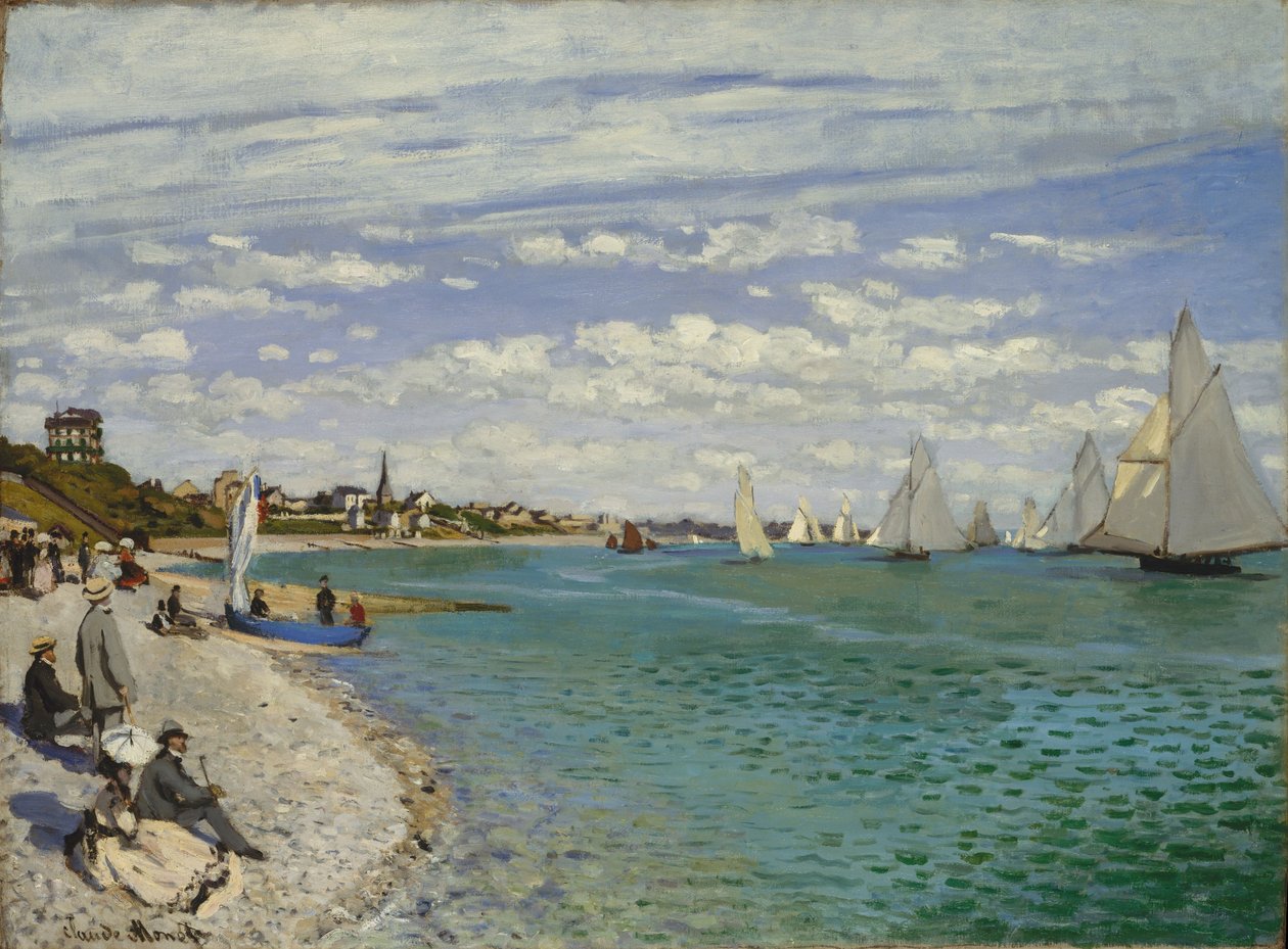 سباق القوارب في Sainte-Adresse بواسطة كلود مونيه