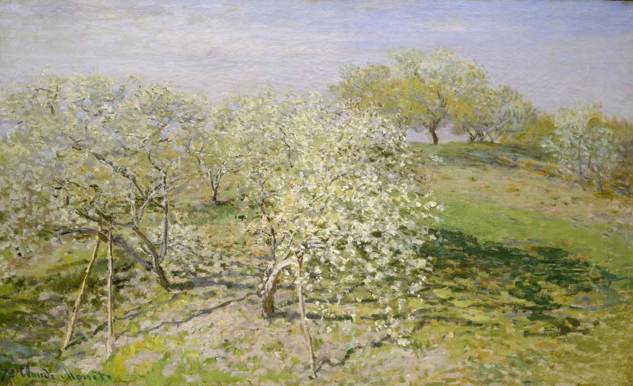 الربيع (أشجار الفاكهة في بلوم) ، 1873 بواسطة كلود مونيه