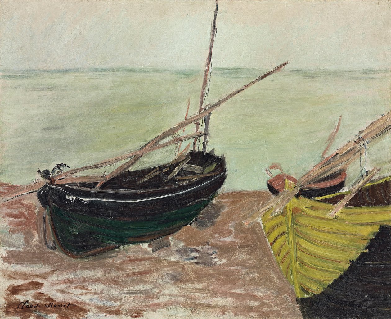 دراسة القوارب على شاطئ Etretat. دراسة القوارب على شاطئ إتراتات 1885 بواسطة كلود مونيه