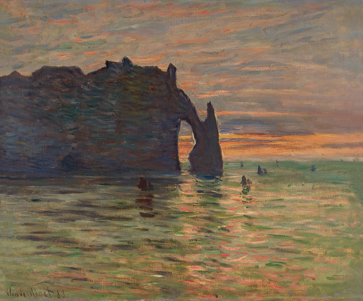 غروب الشمس في Étretat ، 1883. بواسطة كلود مونيه