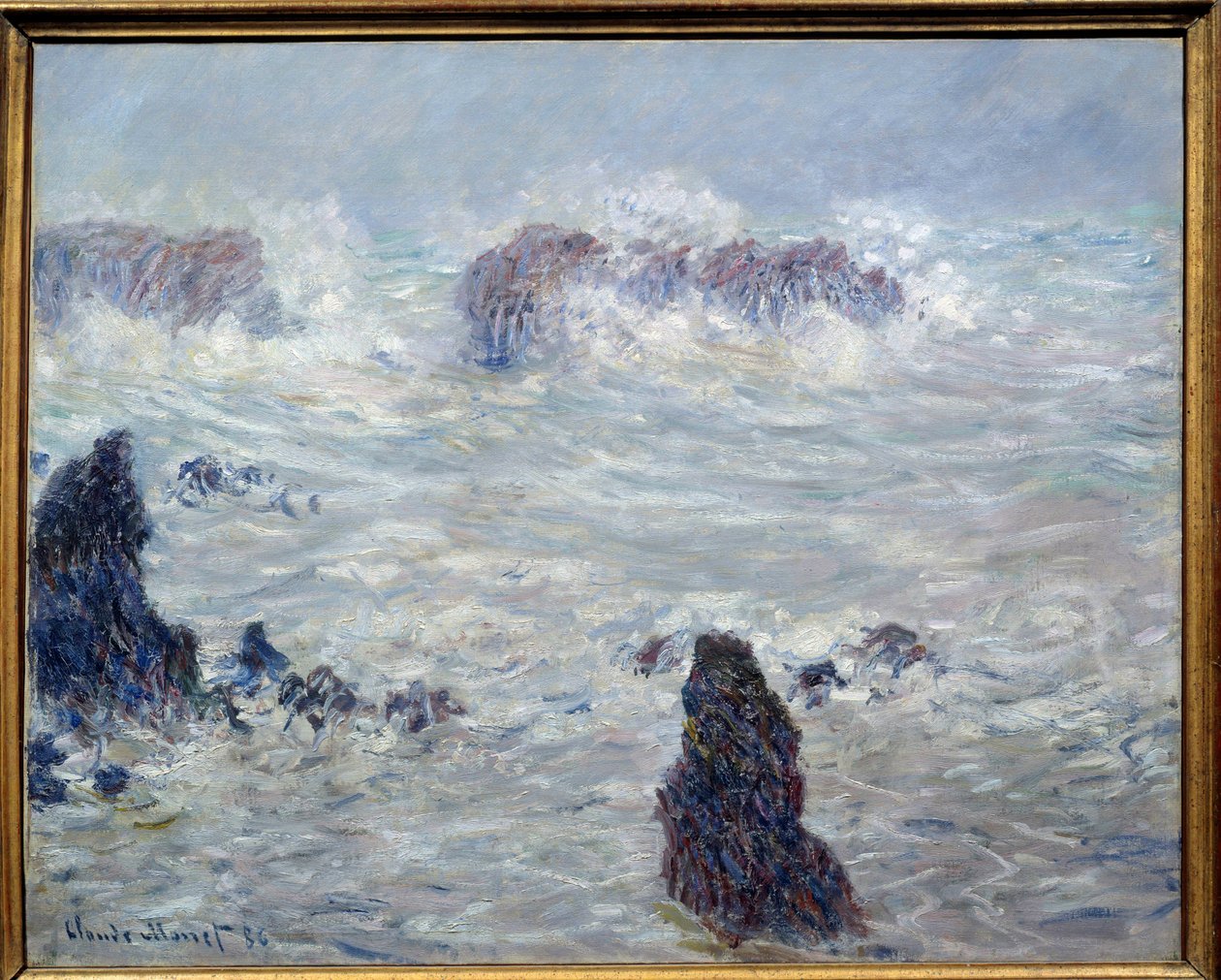 Tempete ، سواحل Belle-Ile (Belle Ile en mer أو Belle-Ile-en-Mer ، بريتاني). لوحة لكلود مونيه (1840-1926) بواسطة كلود مونيه