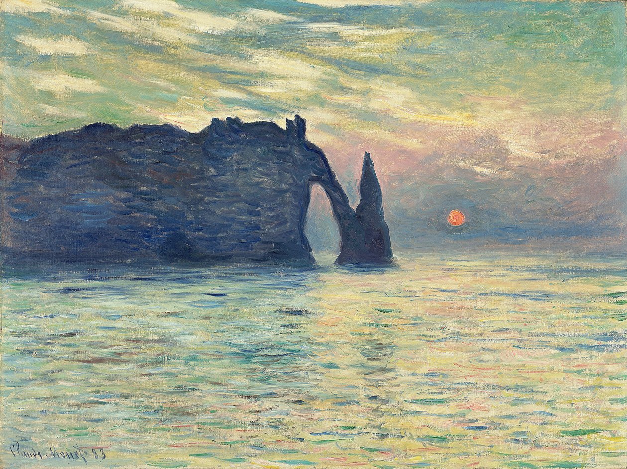 كليف ، إتريتات ، غروب الشمس بواسطة مونيه ، كلود (1840-1926) بواسطة كلود مونيه