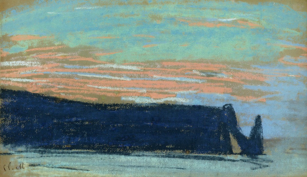 The Cliff at Etretat ، c.1885 (باستيل) بواسطة كلود مونيه