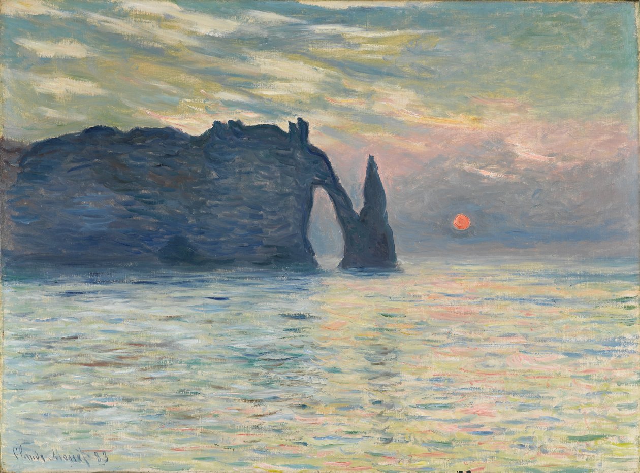 The Cliff، Étretat، Sunset، 1882-1883 بواسطة كلود مونيه
