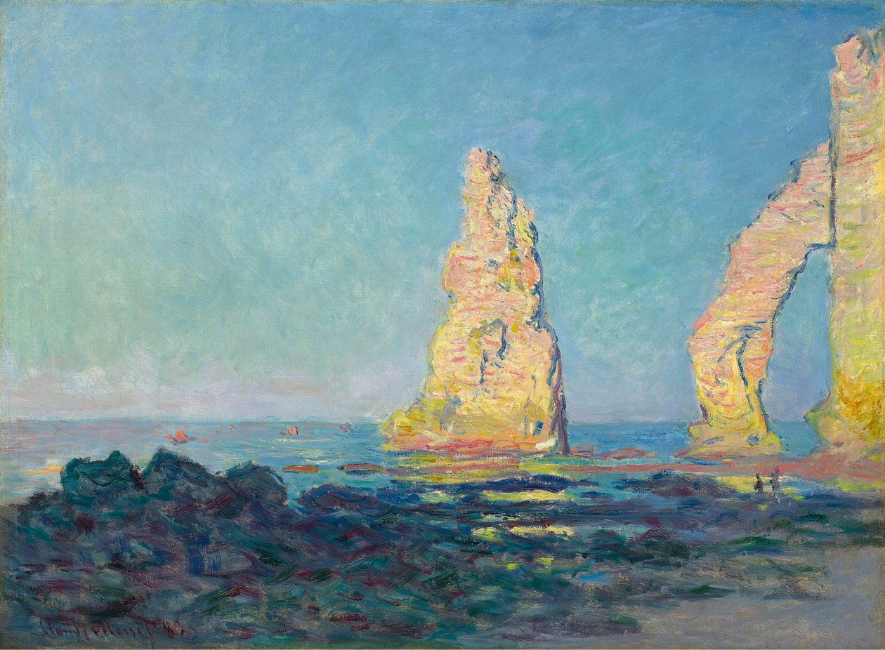 The Needle Rock في Étretat ، Low Tide ، 1883. بواسطة كلود مونيه