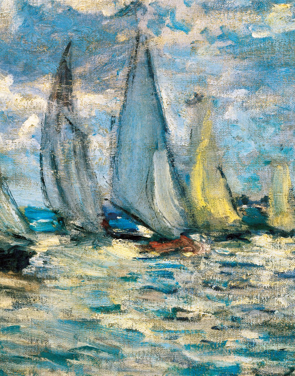 القوارب أو سباقات القوارب في Argenteuil (التفاصيل) حوالي عام 1874 بواسطة كلود مونيه