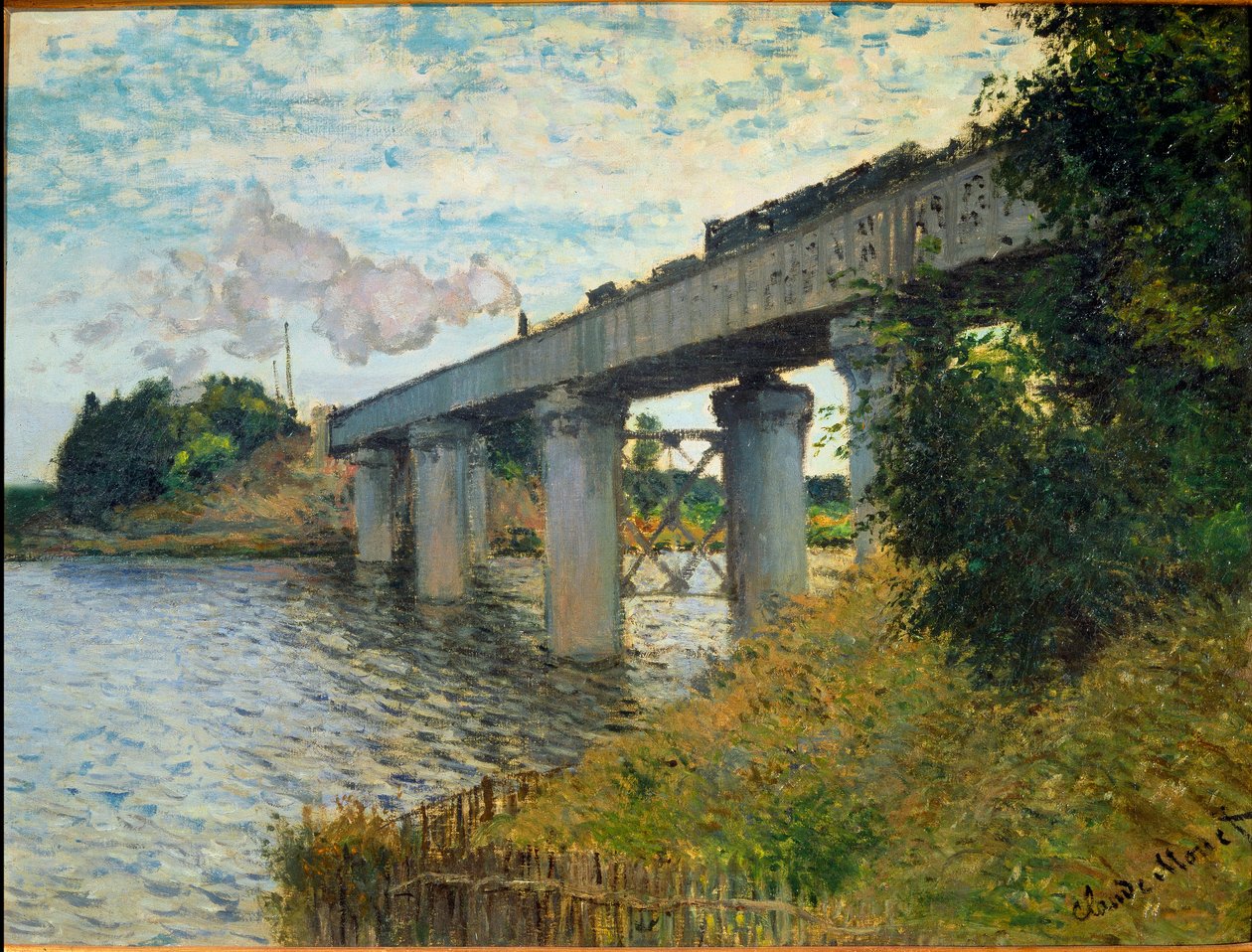 The bridge of the railway at Argenteuil بواسطة كلود مونيه
