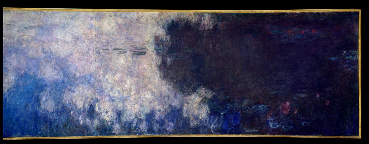 الحوريات الغيوم. الجزء الأيمن من الثلاثية المرسومة في جيفرني. لوحة لكلود مونيه (1840-1926) بواسطة كلود مونيه