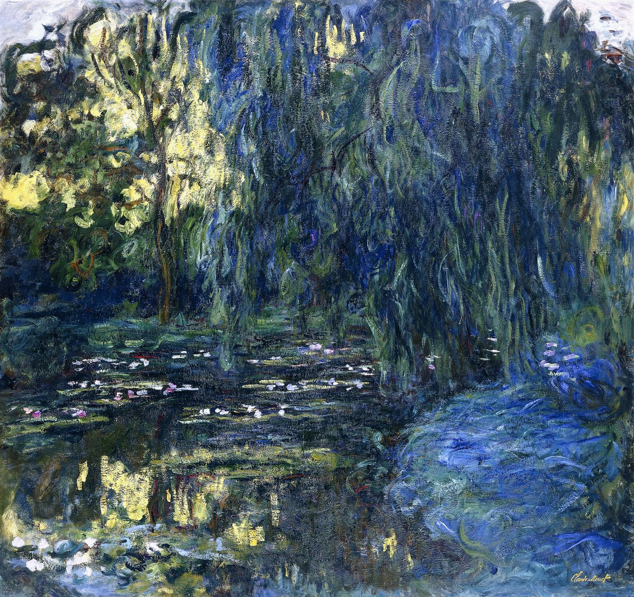 منظر لـ Lilypond مع Willow ، c.1917-1919 بواسطة كلود مونيه
