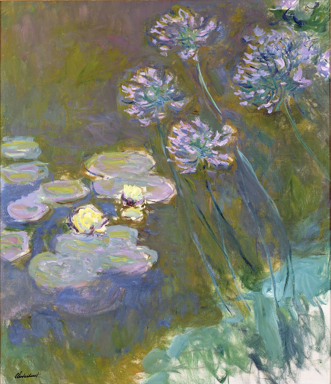 زنابق الماء و Agapanthus بواسطة كلود مونيه