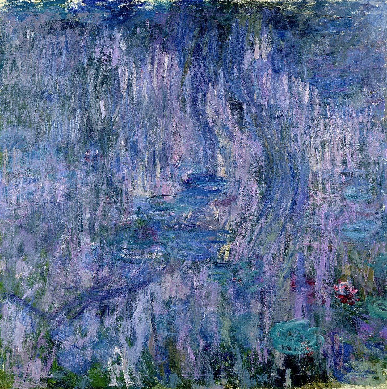 Waterlilies and انعكاسات شجرة الصفصاف ، 1916-1919 (انظر التفاصيل 414405) بواسطة كلود مونيه