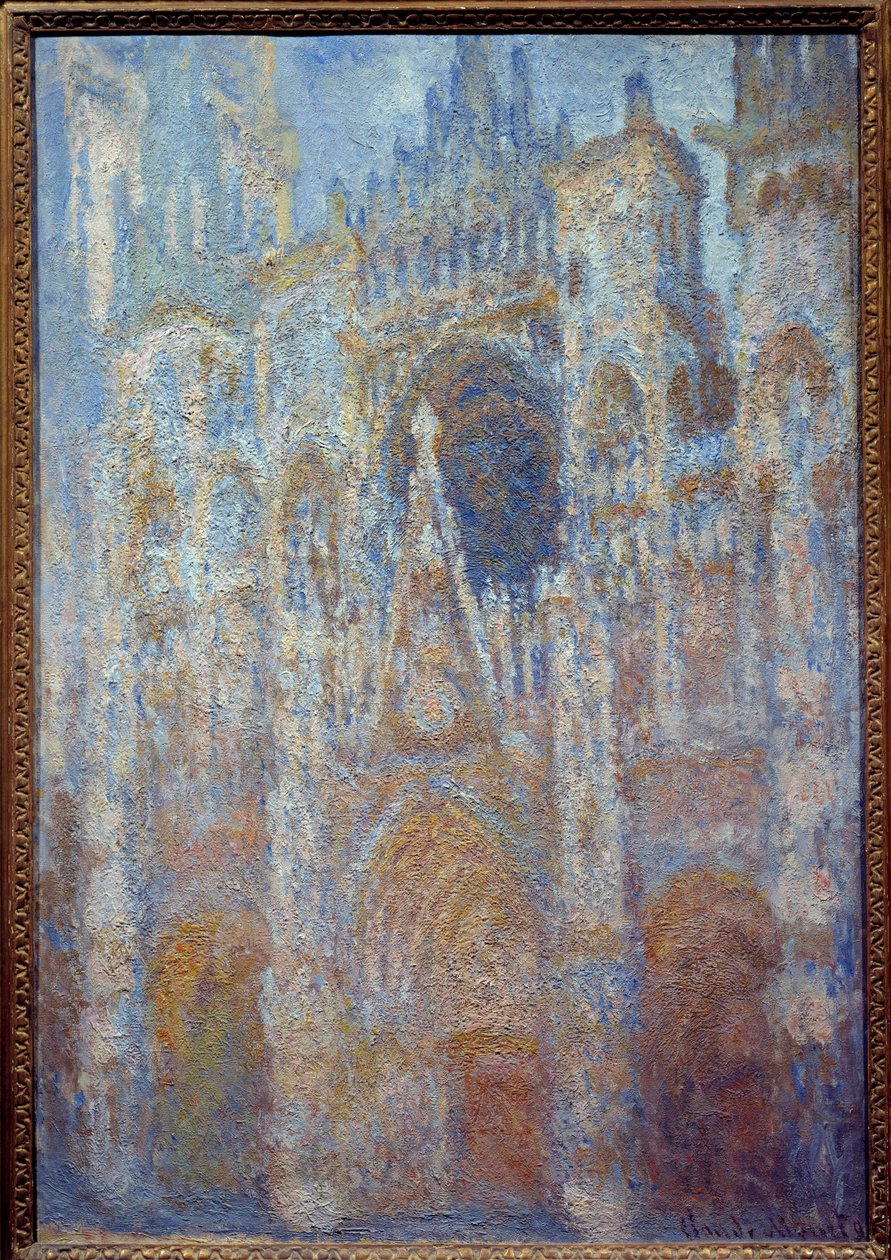 la cathedrale de Rouen, le portal soleil matinal, harmonie bleu Painting by Claude Monet (1840-1926) 1893 Sun. 0,91 x 0,63 m Paris, musee d