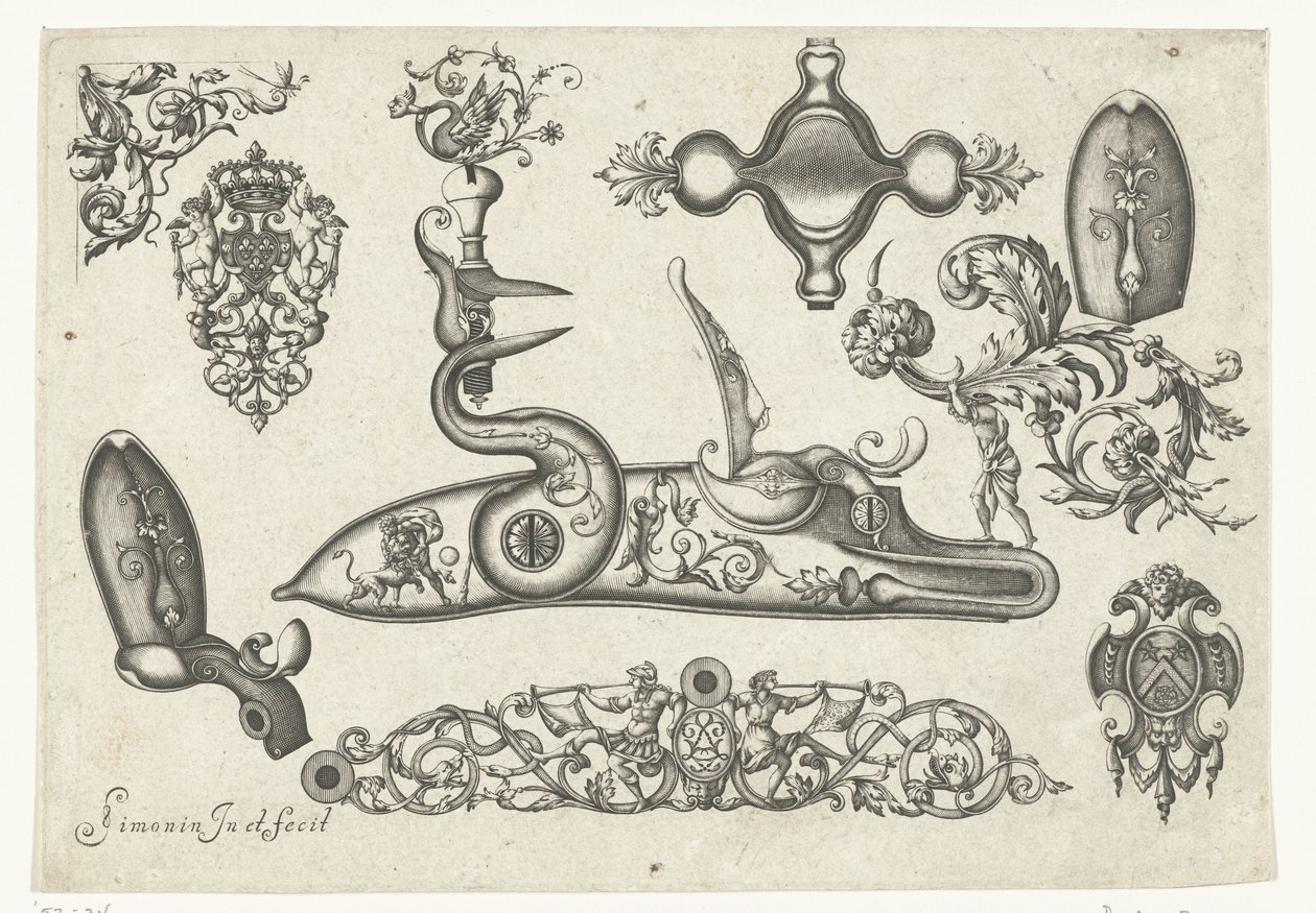 عشرة دوافع قطع Plusieurs et ornaments Darquebuzerie (عنوان السلسلة) بواسطة كلود سيمونين