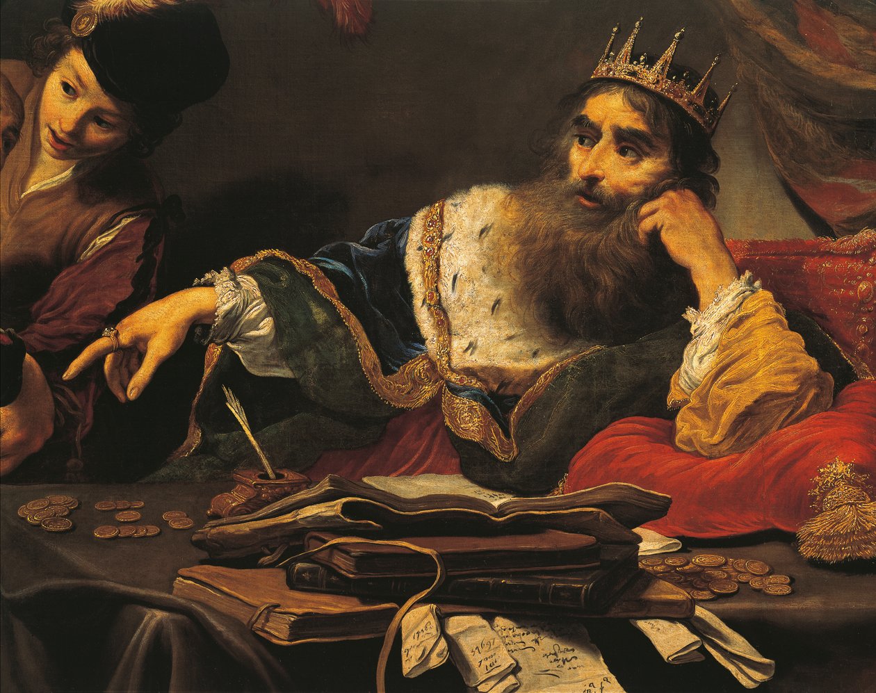 كروسوس يتلقى الجزية من ليديان ، بواسطة كلود فيجنون (1593-1670) ، زيت على قماش بواسطة كلود فيجنون