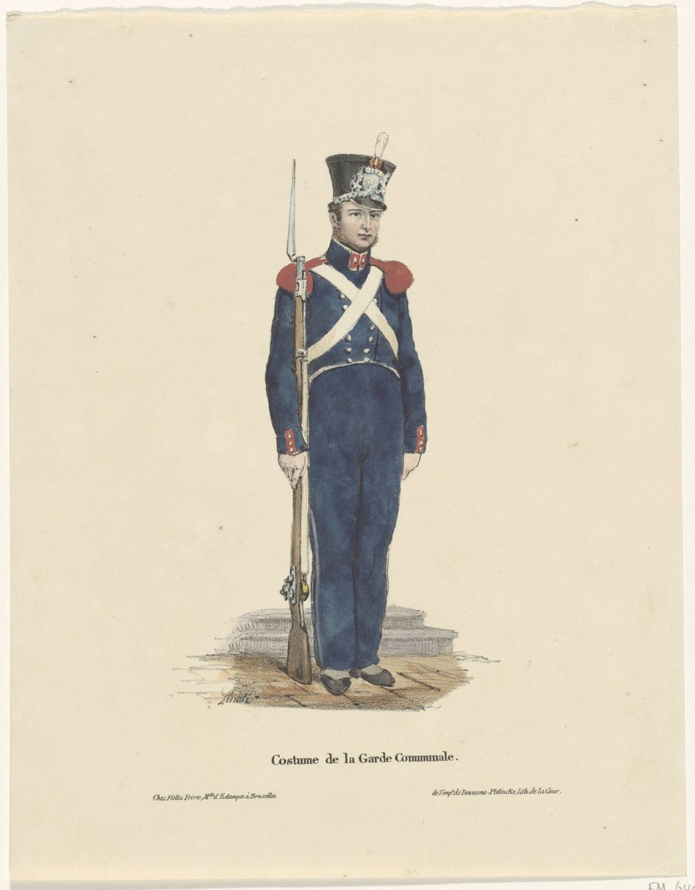 آرتشر البلجيكي ، ١٨٣٠ Costume de la Garde Communale (العنوان على الكائن) بواسطة كلوديو ليناتي