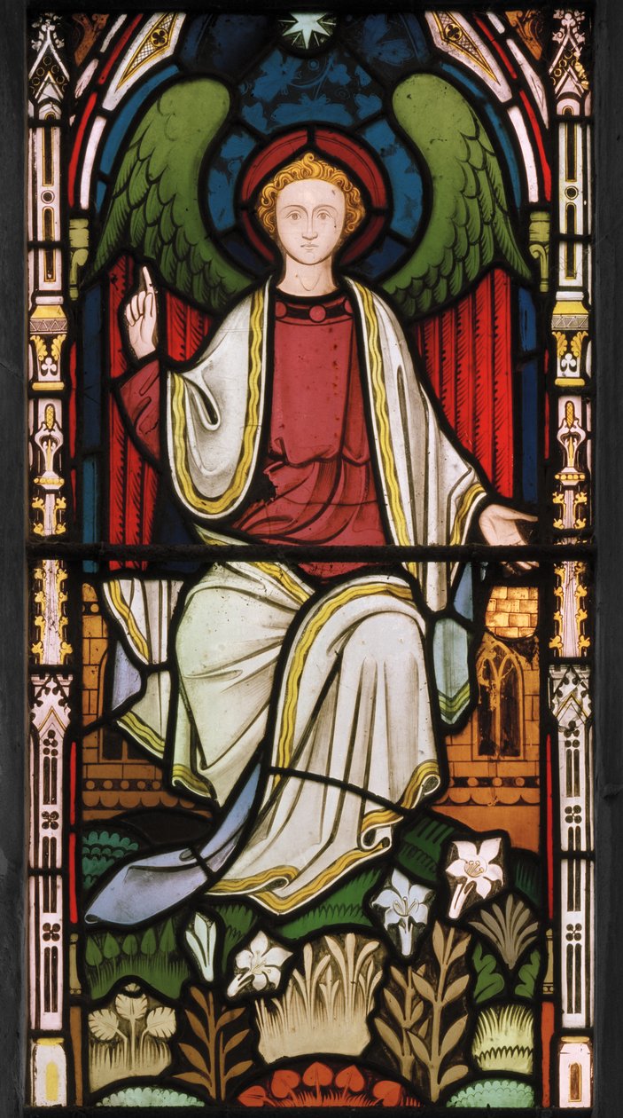 Angel At The Tomb ، c.1866 (زجاج ملون) بواسطة كلايتون وبيل كلايتون وبيل