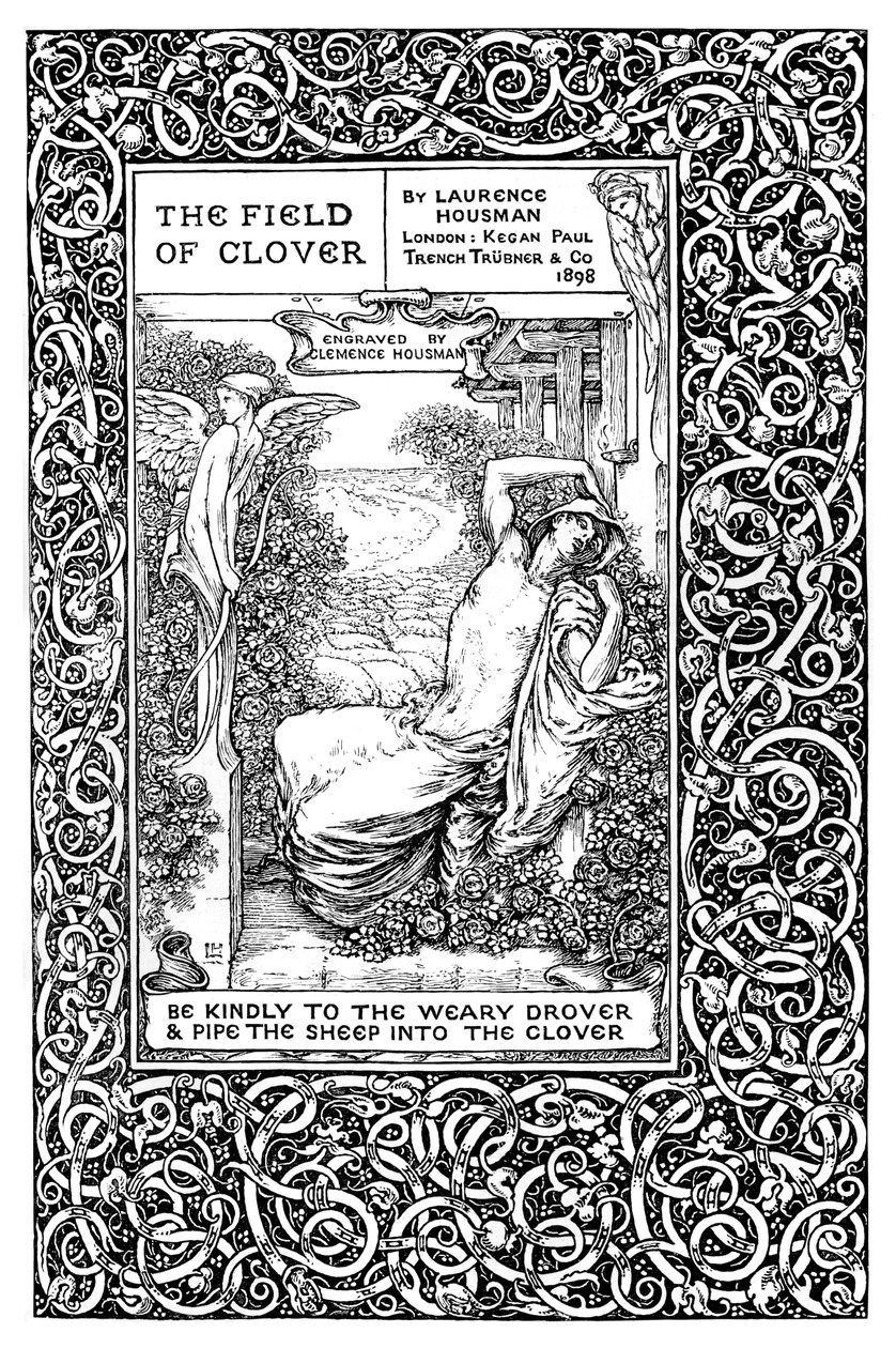 صفحة العنوان إلى The Field of Clover ، 1899. بواسطة كليمنس هاوسمان