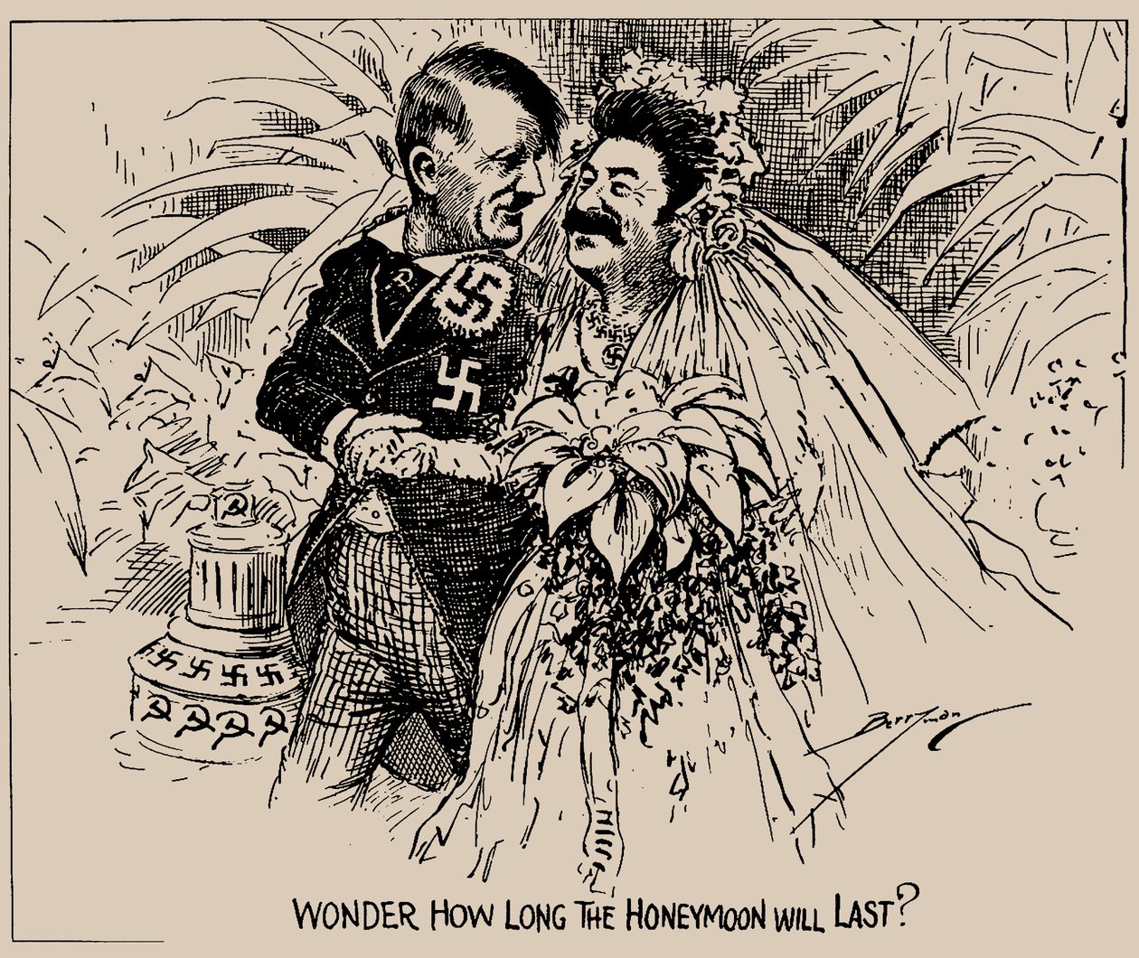 أتساءل إلى متى سيستمر شهر العسل في The Washington Star ، 1939. بواسطة كليفورد ك.بيريمان