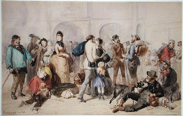 الكونكورس في أولد غار دي ليون ، 1873 (مرحاض على ورق) بواسطة كليمنت أوغست أندريو