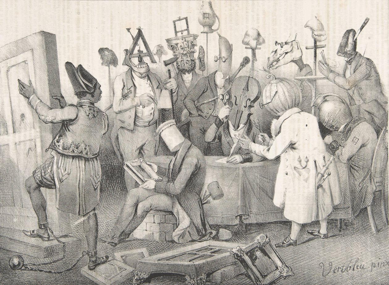 لجنة تحكيم اللوحة الشهيرة. صالون 1841 ، 20 مارس 1841. بواسطة كليمان بروش