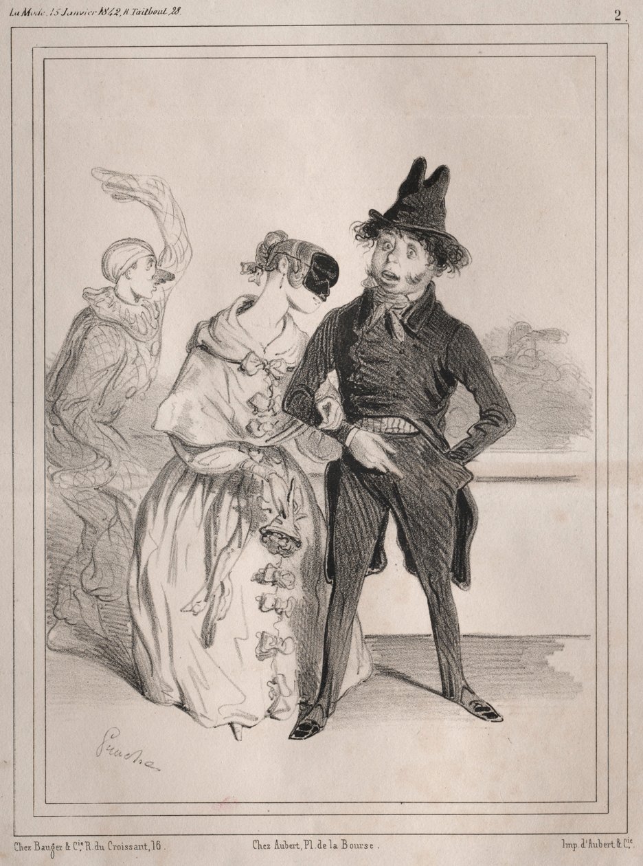 كرنفال البوكاديات: إنها مفردة! أخبرتني أنني فيليبيرت ديسموروكس ، 1842. بواسطة كليمنت بروش