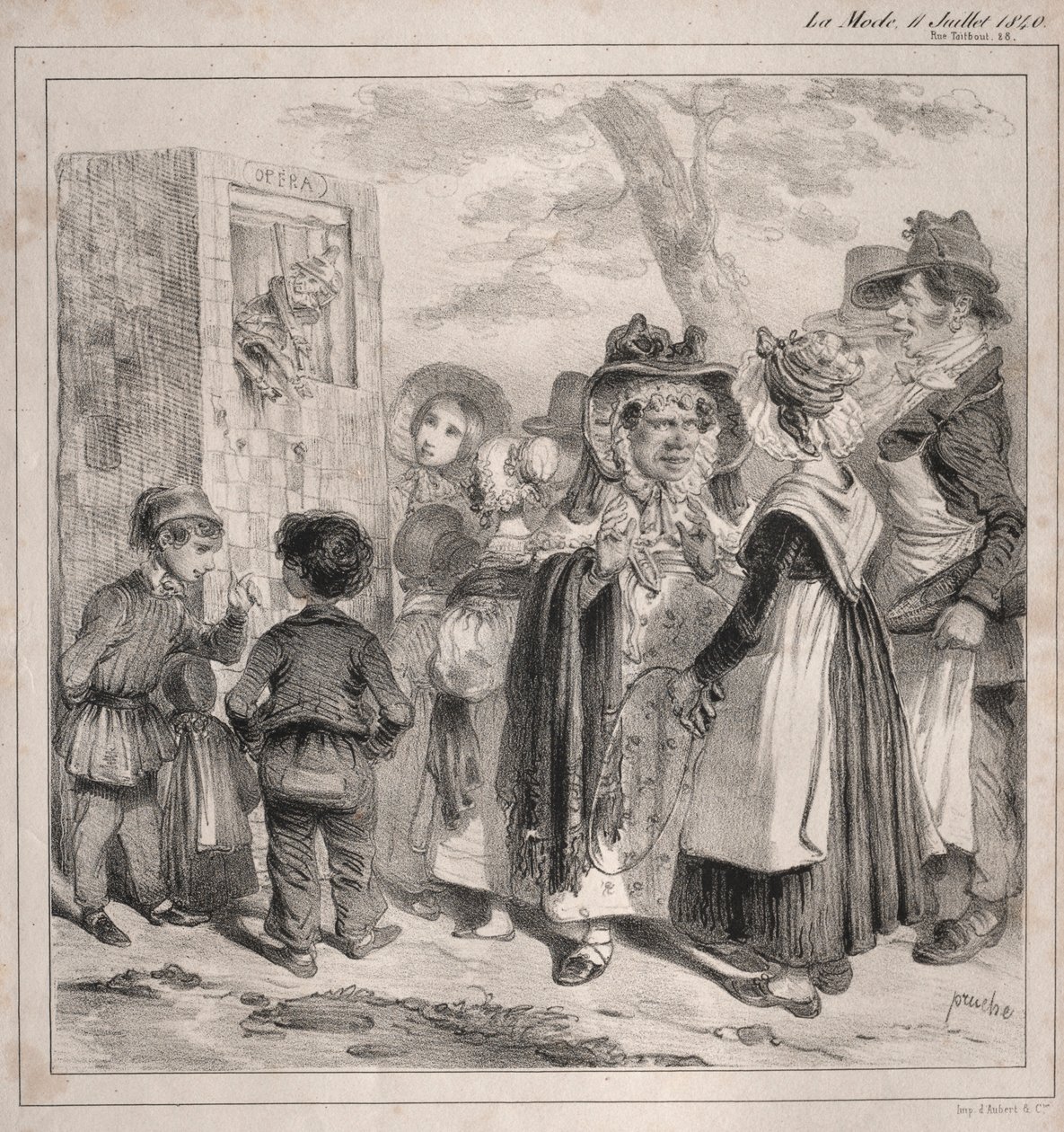 أراك عزيزي! الشرطة هي التي تلعب هذه الدمى هناك ، لتحويل ... ، 1840. بواسطة كليمنت بروش