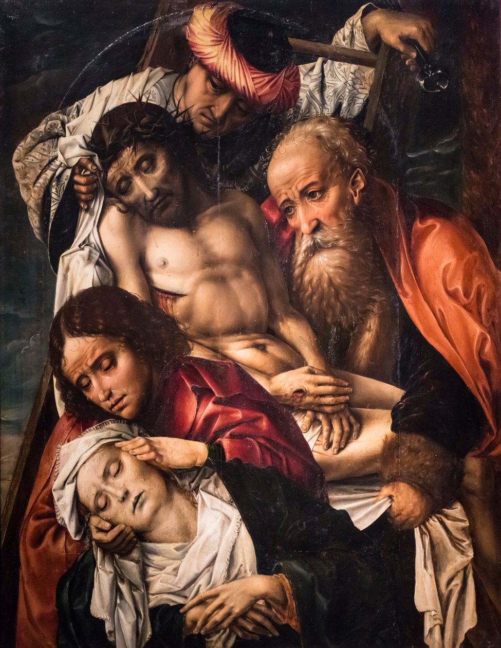 النزول من الصليب، حوالي 1520 (تمبرا وزيت على خشب (بلوط)) بواسطة كولين دي كوتر