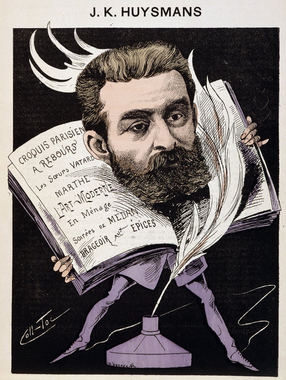 رسم كاريكاتوري لجوريس كارل (جوريس كارل) هويسمانز (1848-1907) - في "رجال اليوم". بواسطة كول توك