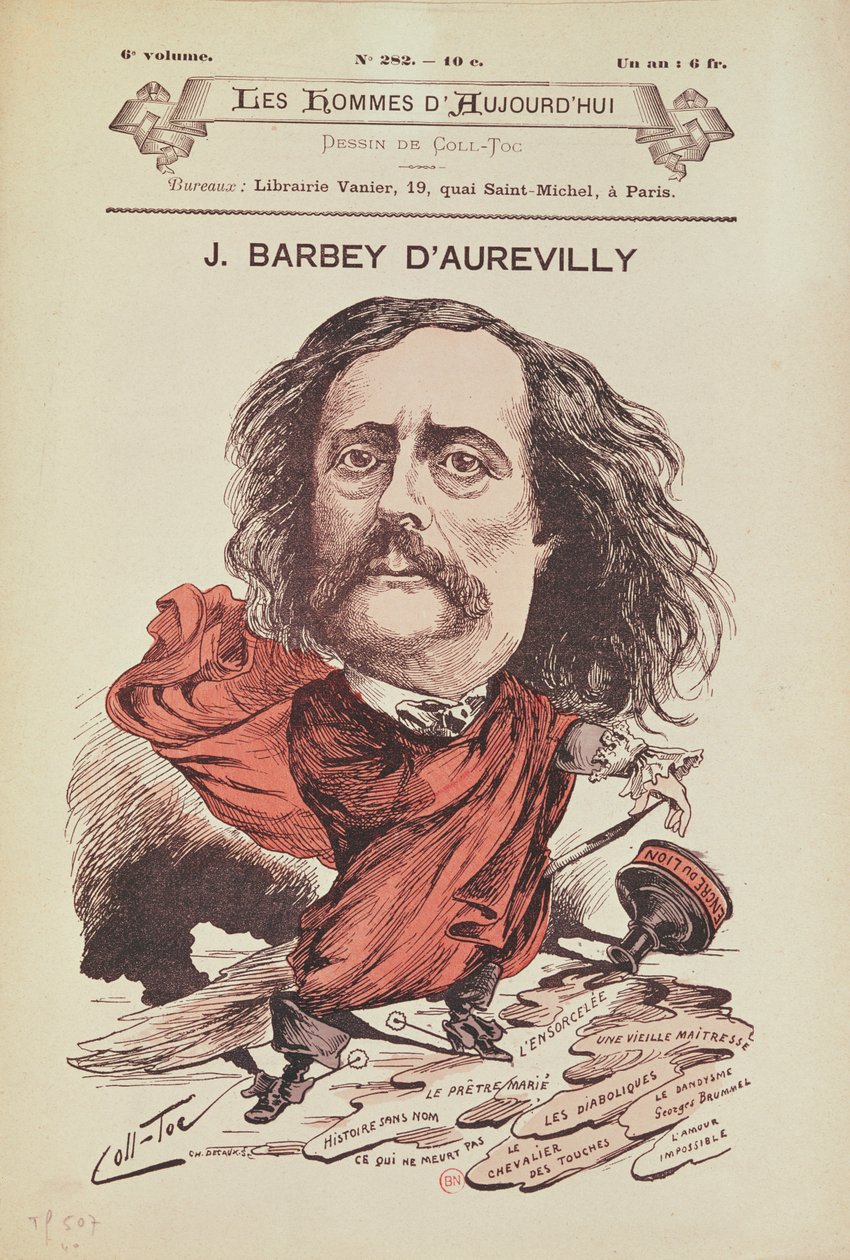 جولز باربي أورفيلي (1808-1889) من غلاف فيلم Les Hommes d&39;Aujourd&39;hui بواسطة كول توك