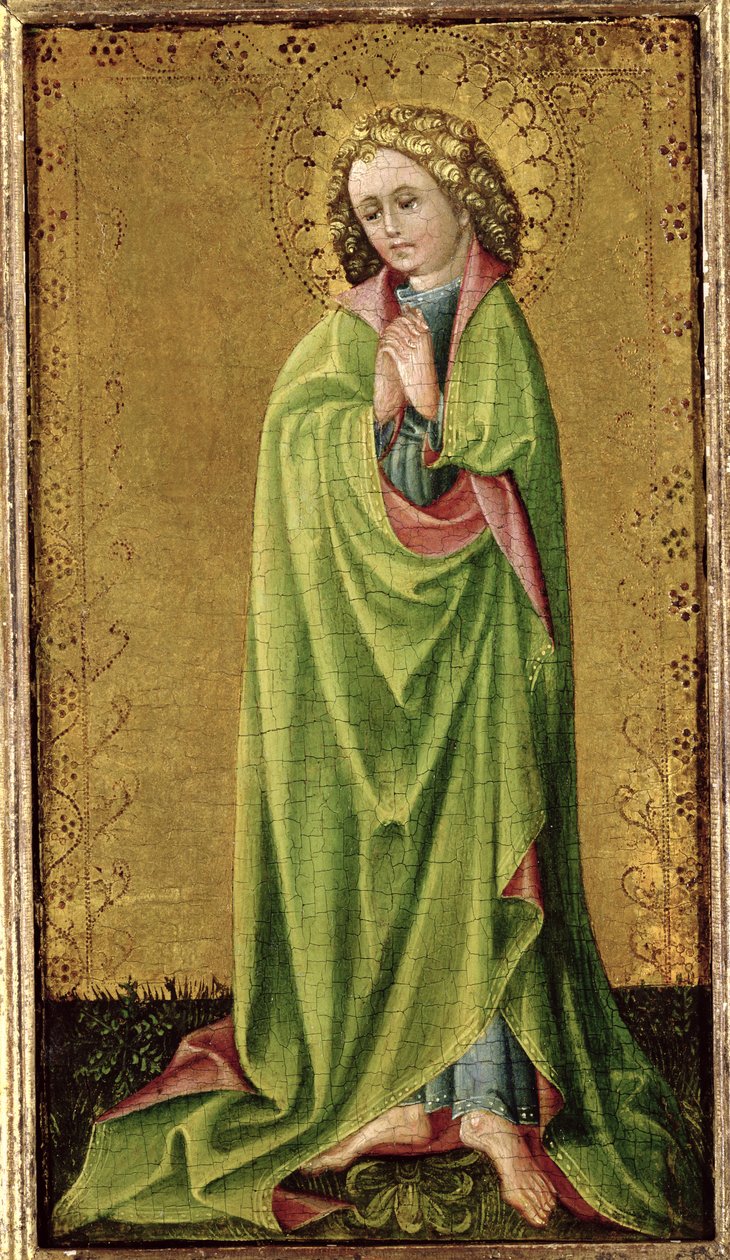 سانت جون الإنجيلي ، c.1415 (زيت على لوحة أرضية ذهبية) بواسطة مدرسة كولونيا