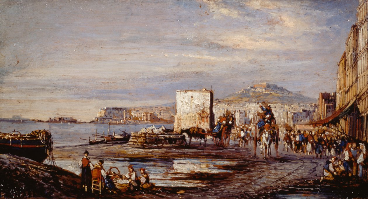 Naples from the Marinella (oil on canvas) بواسطة Consalvo Carelli