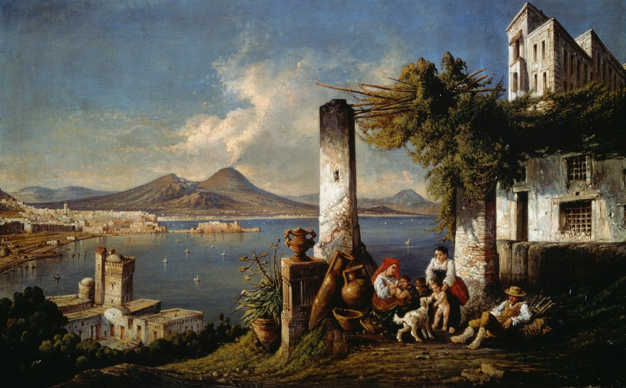 Naples seen from Posillipo (oil on canvas) بواسطة Consalvo Carelli