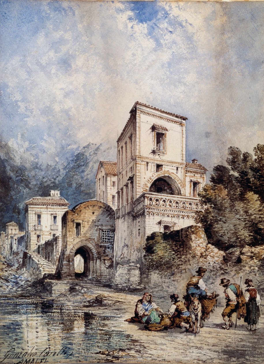 View of Amalfi (watercolour) بواسطة Consalvo Carelli