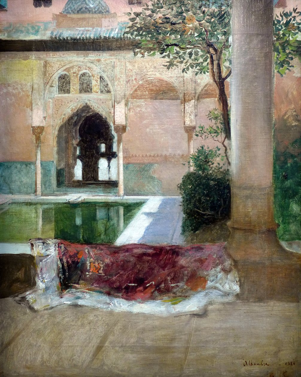 فناء قصر الحمراء في غرناطة ، 1880 بواسطة ثابت