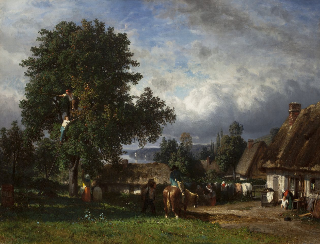 حصاد التفاح في نورماندي ، 1835-1865 بواسطة ثابت اميل ترويون