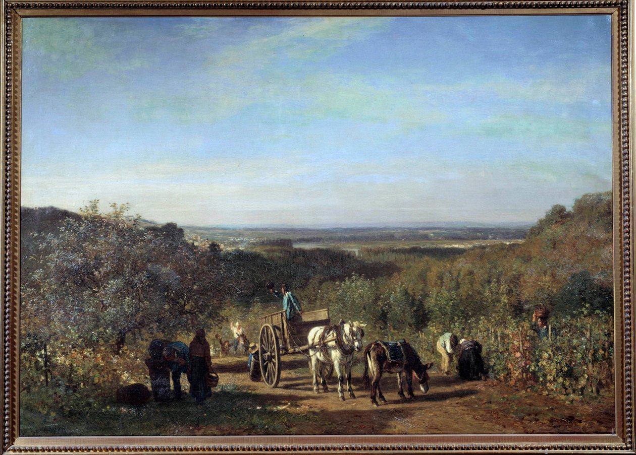 Harvest on the banks of the Seine a Suresnes Painting by Constant Troyon (1810-1865) 19th century Sun. 0,97x1,39 m Paris, musee d