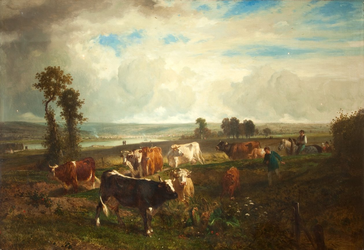 المناظر الطبيعية ، Les Hauteurs de Suresnes ، 1856 بواسطة ثابت اميل ترويون