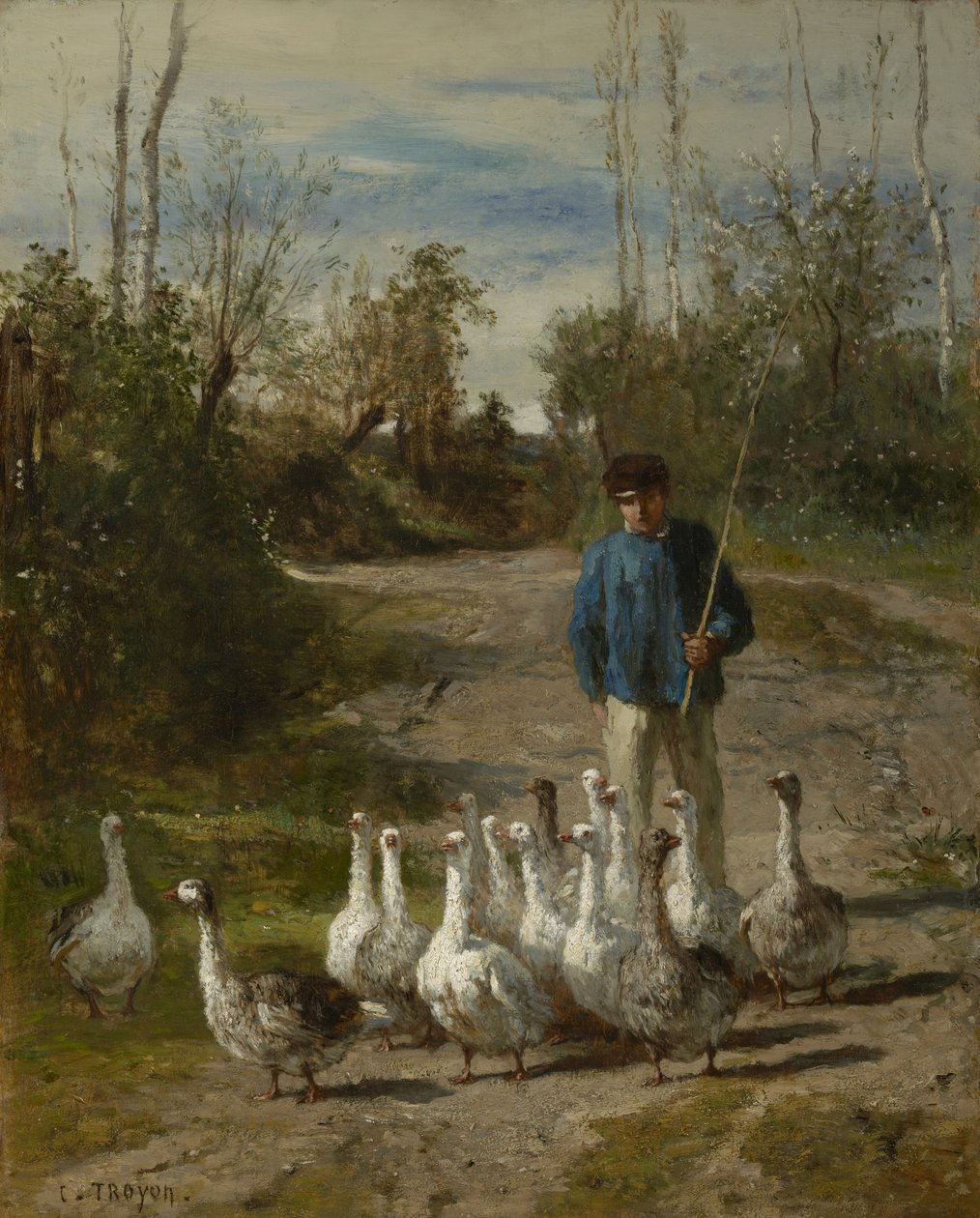 The Gooseherd ، c.1850-55 بواسطة ثابت اميل ترويون