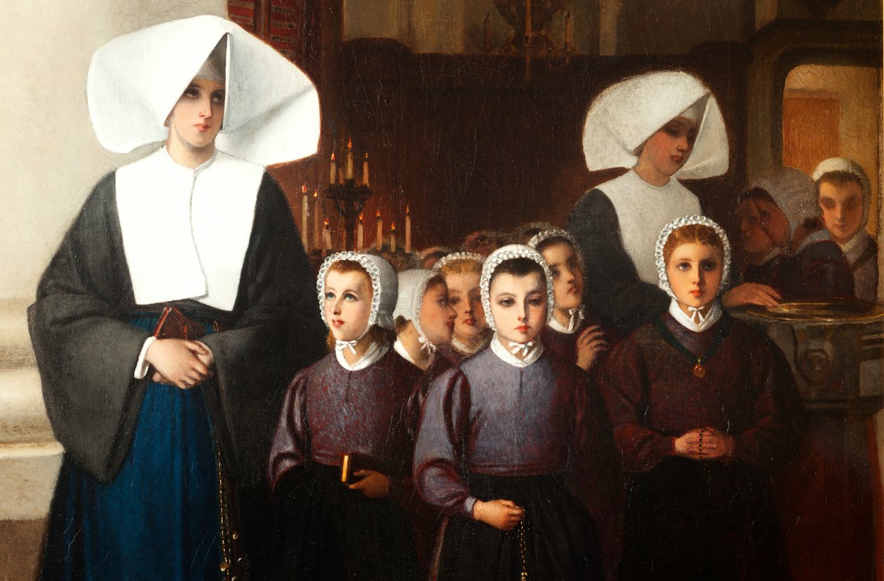 تلوين. موقعة ومؤرخة: كونستانت مونييه 1864. الأيتام. زيت على قماش. التفاصيل. بواسطة قسطنطين إميل مونيير
