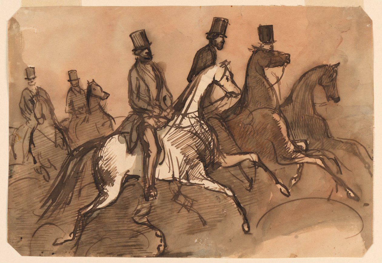رجال على ظهور الخيل بواسطة قسطنطين الرجال