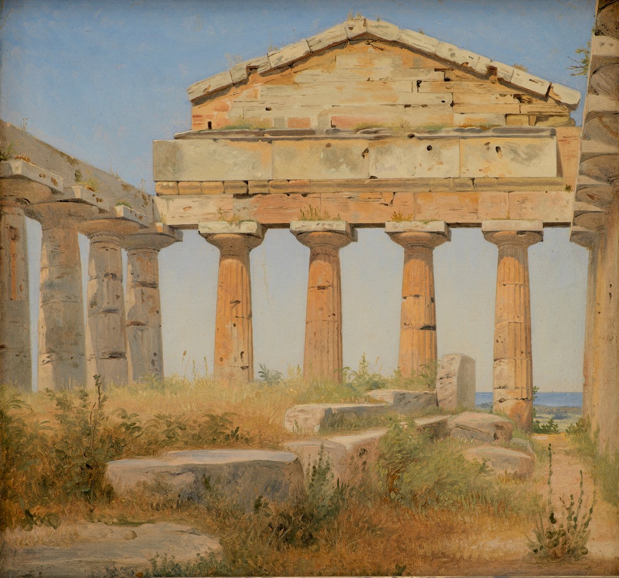 معبد أثينا في Paestum ، 1838 بواسطة كونستانتين هانسن