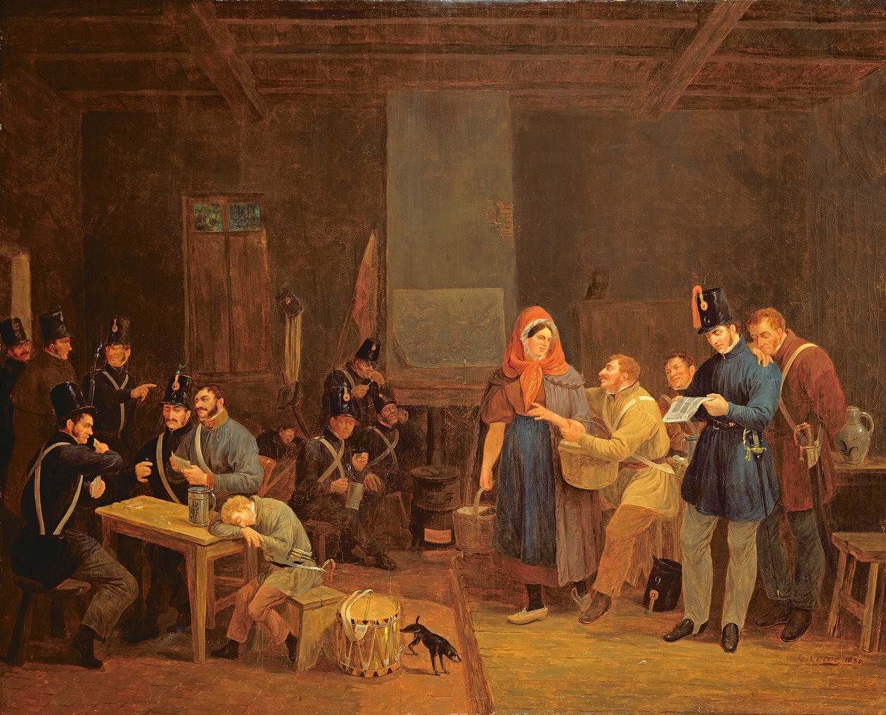 حراسة الحرس الحضري في بروكسل ، 1830 (زيت على الرسم) بواسطة Constantinus Fidelio Coene