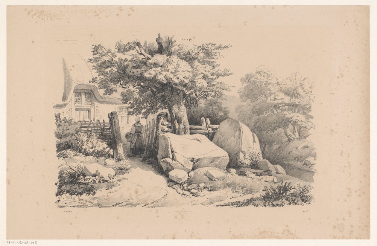 منظر طبيعي مع بوابة دخول إلى Het Landschap (عنوان السلسلة) بواسطة قسطنطين كورنيليس Huysmans