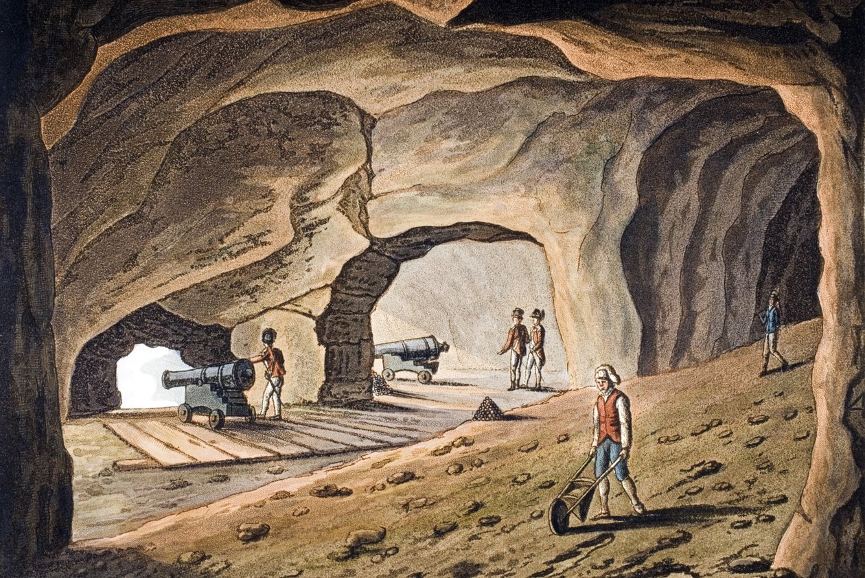 داخل معرض على صخرة جبل طارق ، نقش عليه جوزيف قسطنطين ستادلر (fl.1780-1812) بواسطة كوبر ويليامز