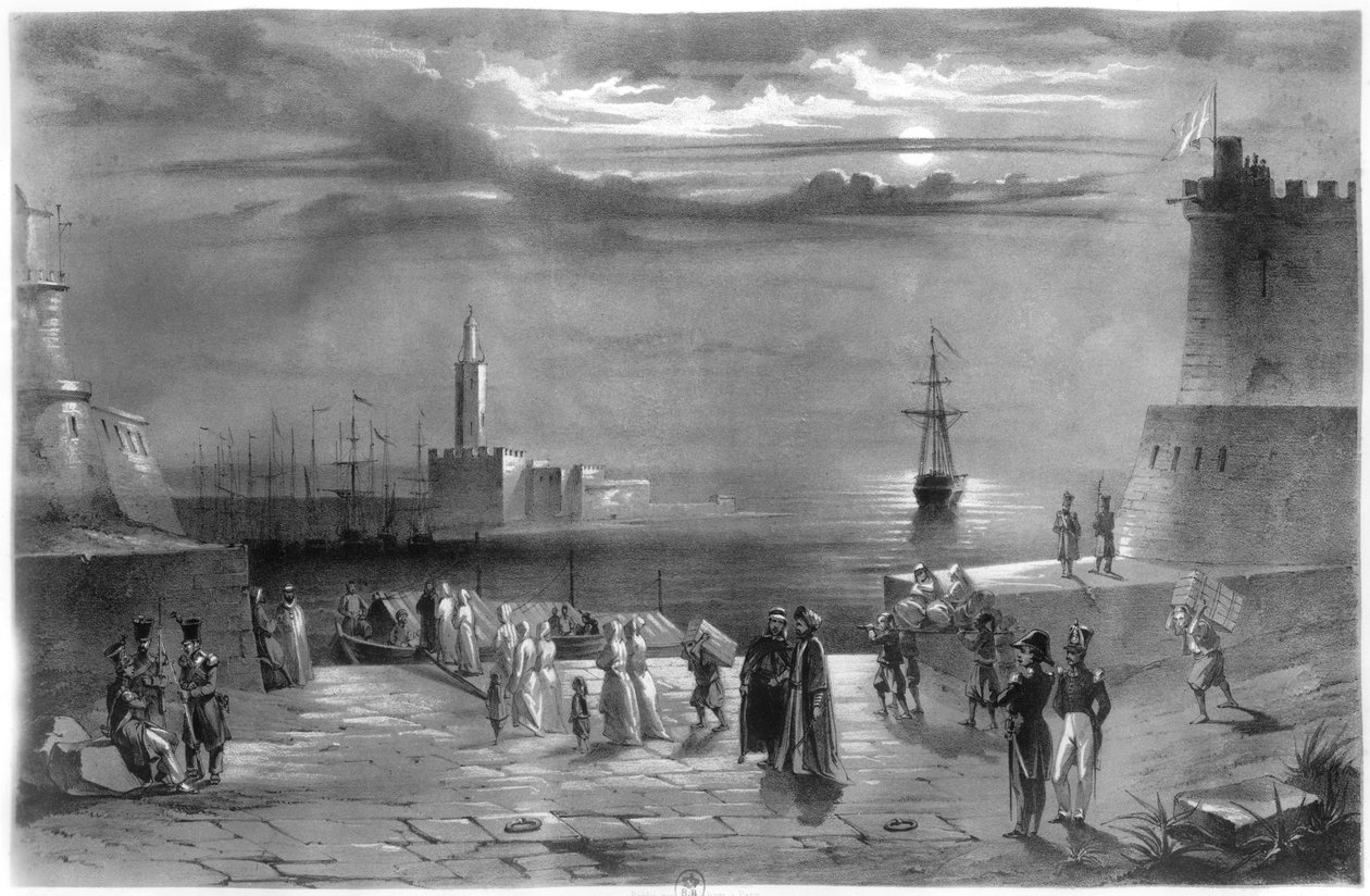 دي حسين بن الحسين (1765-1838) يغادر الجزائر بعد أن تم الاستيلاء على المدينة في 4 يوليو 1830 بواسطة كوبين